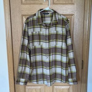 NWOT Alpine Design Plaid Brushed Flannel Button Front Shirt Large